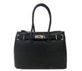 Handbag Fleur in Genuine Italian Dollaro Leather – Black