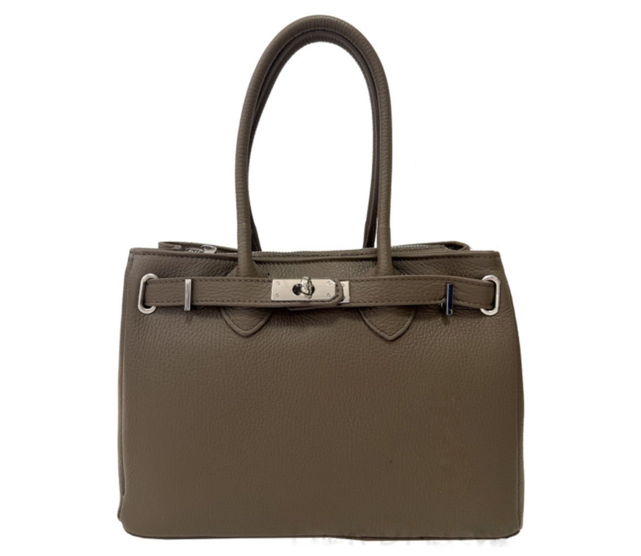 Handbag Fleur in Genuine Italian Dollaro Leather – Black